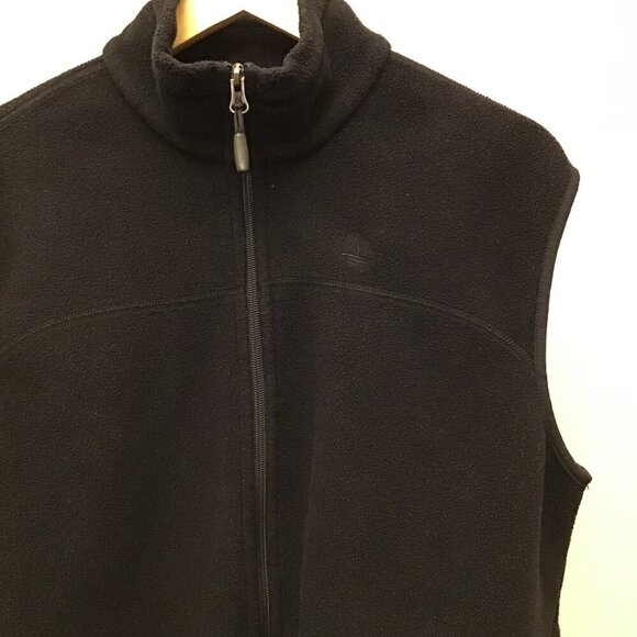 Timberland Large Polartec Men’s Fleece Vest Full Zip Pockets Black - Picture 9 of 10